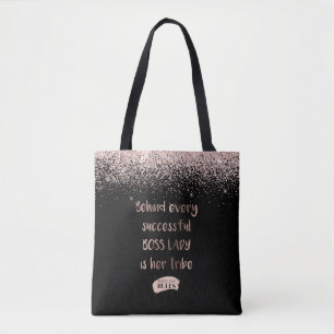 Tote Bag Motivationnel Boss Lady Rose Parties scintillant O