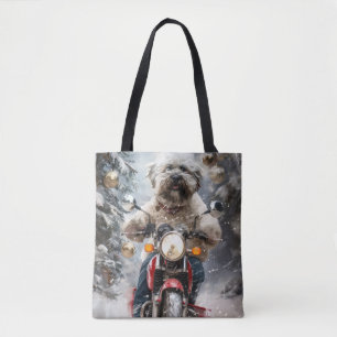 Tote Bag Moto à chiens Havanais Noël