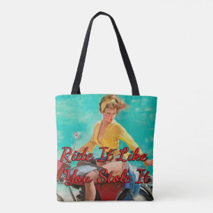Tote Bag Moto Girl des années 1950 par Gil Elvgren