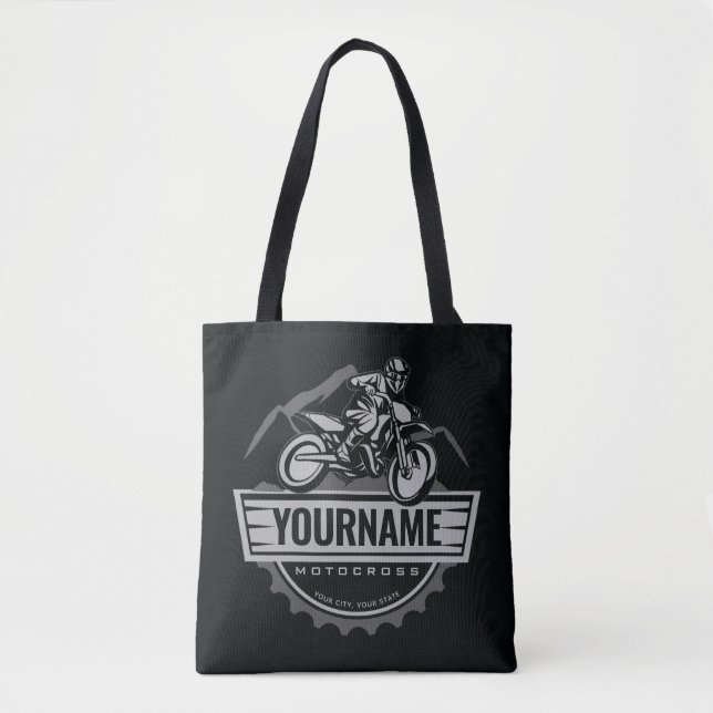 Tote Bag Motocross personnalisée Rider Dirt Bike Hill Racin (Devant)