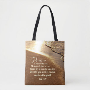 Tote Bag Mots de Jésus de 14h27 de John, "paix que je