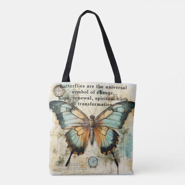 Tote Bag Mots symboliques à propos des papillons (Dos)