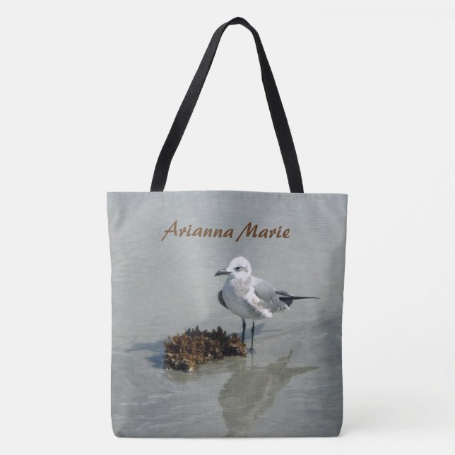 Tote Bag Mouette et algue personnalisées (Devant)
