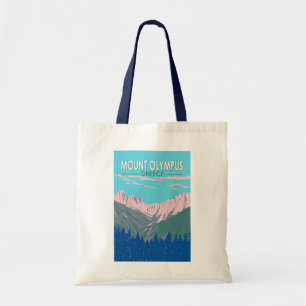 Tote Bag Mount Olympus Grèce Travel Art Vintage
