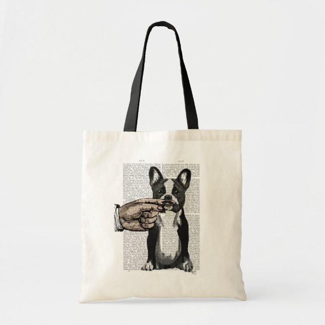 Tote Bag Moustache de taureau français et de doigt (Devant)