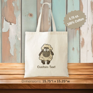 Tote Bag Mouton dessin animé beige