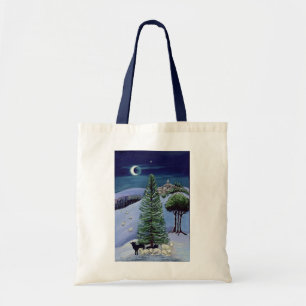Tote Bag Moutons dans un paysage d'hiver