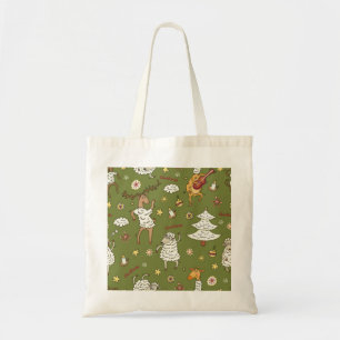Tote Bag Moutons de Noël : Illustration Vintage animale.