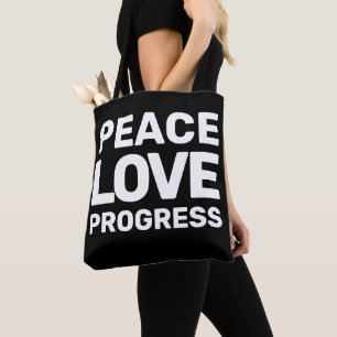 Tote Bag Mouvement Hands Off Protestez Paix Amour Progrès