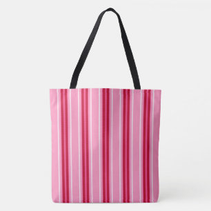Tote Bag Moyens du siècle moderne rayures, rose et bordeaux
