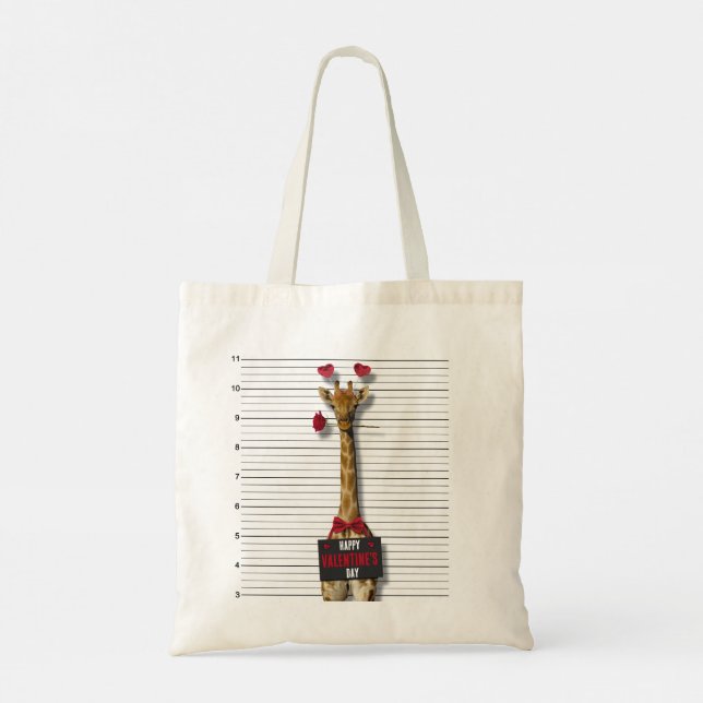 Tote Bag Mugshot Guilty Giraffe Heureuse Sainte-Valentin dr (Dos)