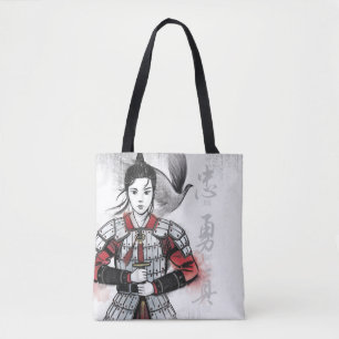 Tote Bag Mulan Dans L'Aquarelle "Loyal Brave True"
