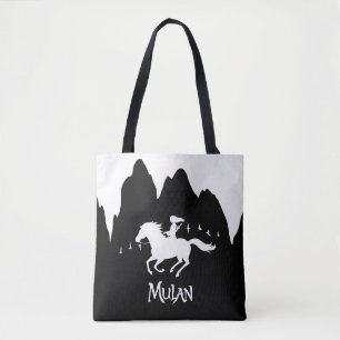 Tote Bag Mulan Riding Vent noir Monts passés Silhouette