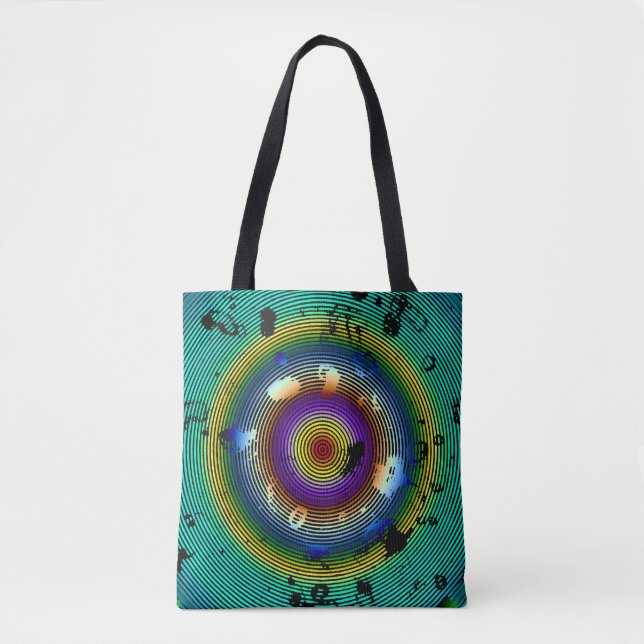 Tote Bag Multicolor entouré d'art Abstrait (Devant)