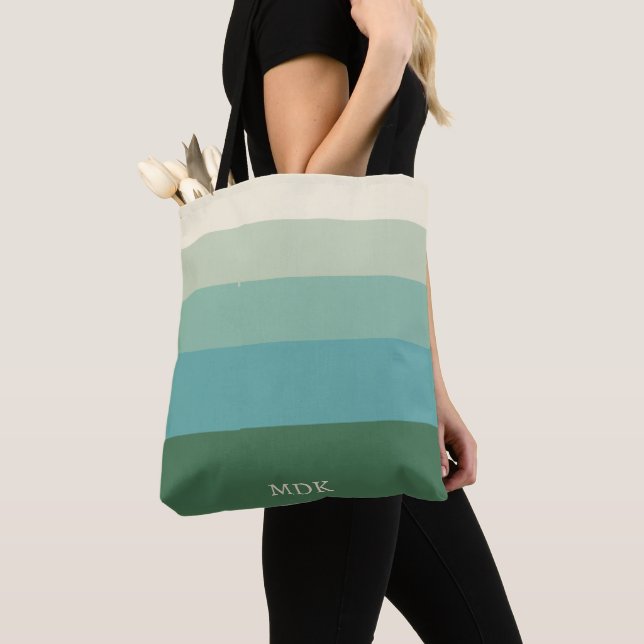 Tote Bag Multicolor personnalisé 5 bandes (De près)