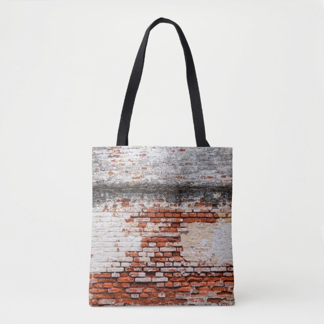 Tote Bag  mur de briques sur la route abandonnée, abstraite (Devant)