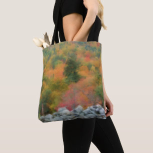 Tote Bag Mur de pierre de feuillage d'automne Art de la nat