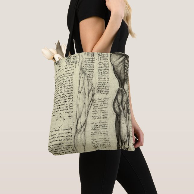 Tote Bag Muscles humains anatomiques de Léonard de Vinci (De près)