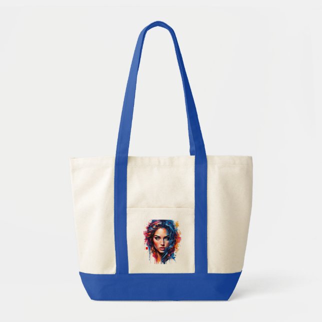 Tote Bag Muse Chromatique - Portrait De Splash Néon (Devant)