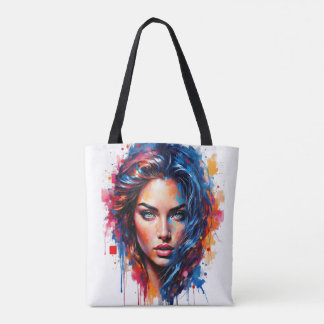 Tote Bag Muse Chromatique - Portrait De Splash Néon
