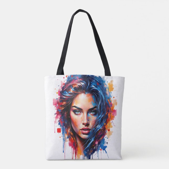 Tote Bag Muse Chromatique - Portrait De Splash Néon (Dos)