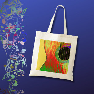 Tote Bag Musicien de guitare de musique coloré