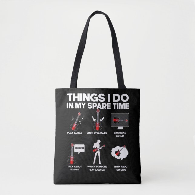 Tote Bag Musicien guitariste accro à la guitare (Devant)
