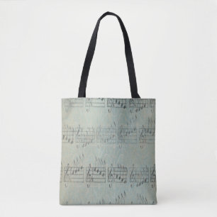 Tote Bag Musique bleue vintage Note Musicien Motif