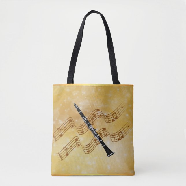 Tote Bag musique Clarinet, design populaire, (Devant)