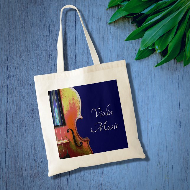Tote Bag Musique classique violon bleu (Créateur téléchargé)