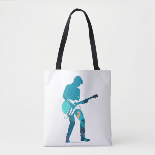 Tote Bag Musique Guitare Player Concert Amusant Silhouette 