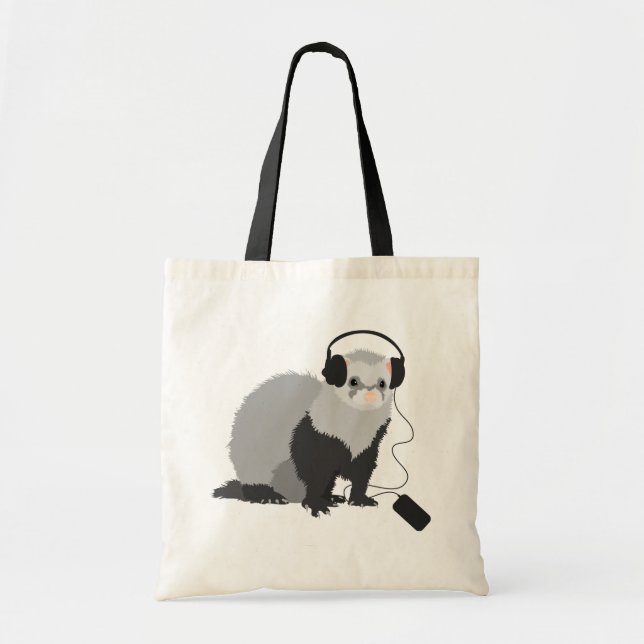 Tote Bag Musique Lover Ferret (Devant)