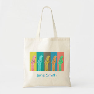 Tote Bag Musique moderne pastel de Guitar Girl