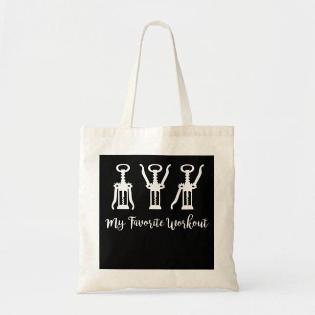 Tote Bag My Favorite Workout Wine Lover Venin Idea Gym (Devant)