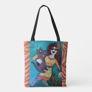 Tote bag-my human is a rescue bag