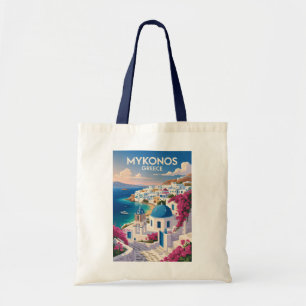 Tote Bag Mykonos Grèce Côte Voyage Art Vintage