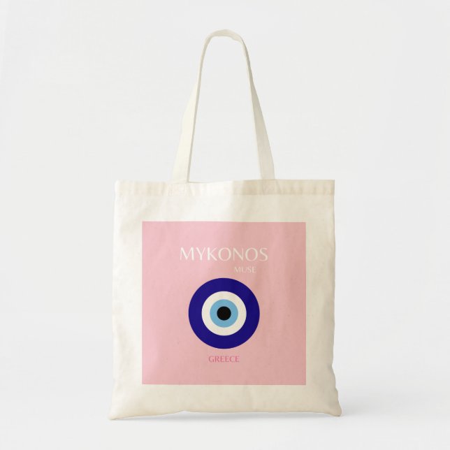 Tote Bag Mykonos Muse, Mykonos, Rose (Devant)