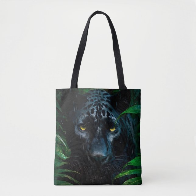 Tote Bag Mystérieux Black Panther Jungle Faune Design (Devant)