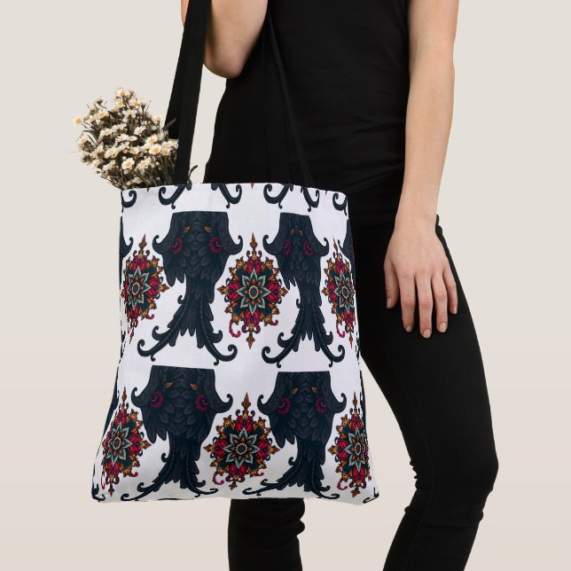 Tote Bag Mystic Mandala Elephant Art (De près)