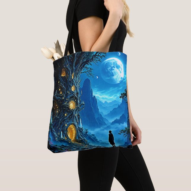Tote Bag Mystic Tree Home Dreamscape (De près)