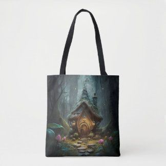 Tote Bag "Mystical Gnome Cottage : Whimsical Mushroom Haven