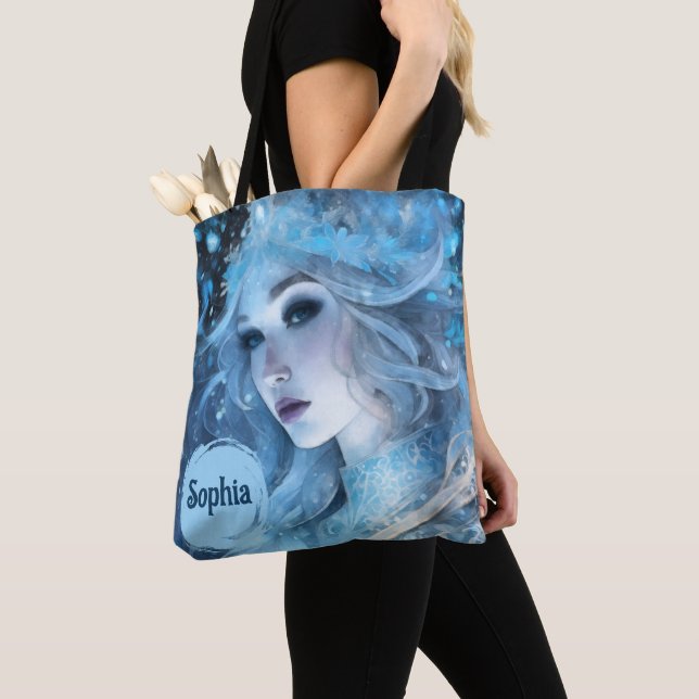 Tote Bag Mystical Ice Queen - Imaginaire Winter Goddess Art (De près)