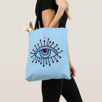 Tote Bag Mystique Troisième Oeil Spirituel Yoga Couleur Inv