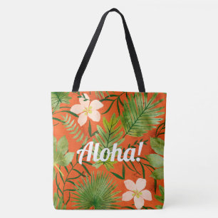 Tote Bag Nalani Hawaiian Tropical Garden Coral