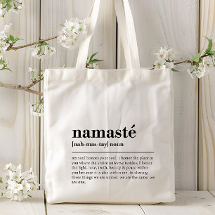 Tote Bag Namaste Définition Yoga Moderne Méditation Minimal