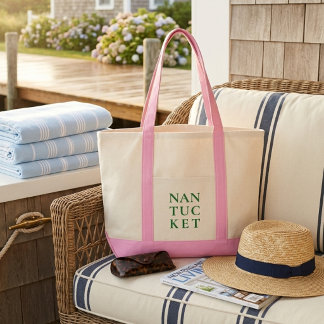 Tote Bag Nantucket Rose & Vert Prépa Côtière