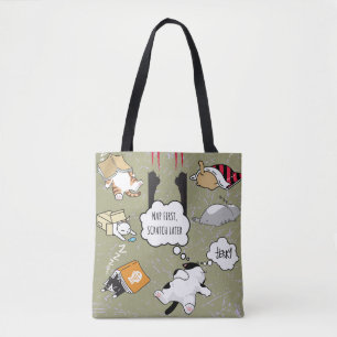 Tote Bag "Nap First, Scratch Plus Tard" Cute Chats Dormants