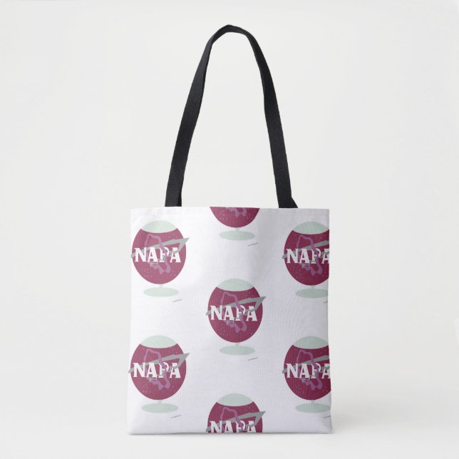 Tote Bag Napa Space Style Vin Verre Agence Motif (Devant)