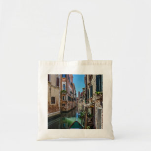 Tote Bag Narrow street with canal in Venice