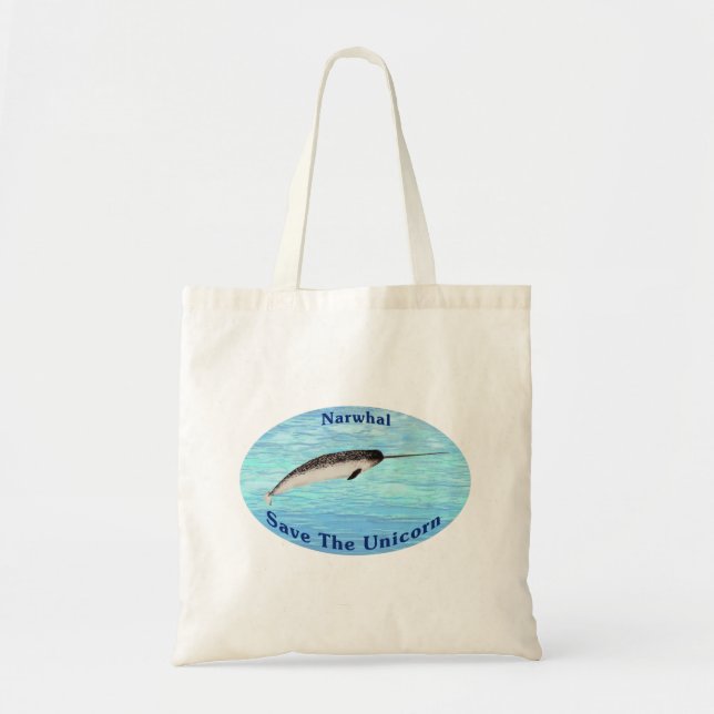 Tote Bag Narwhal - Sauvez La Licorne (Devant)